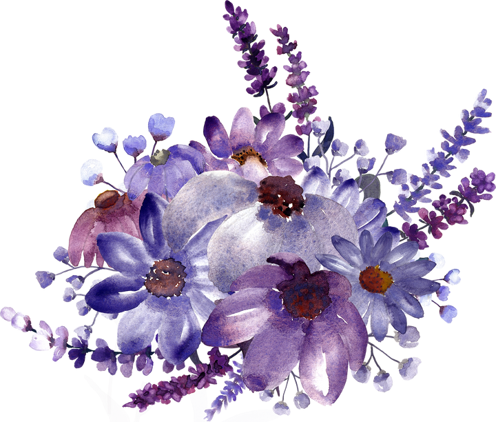 Purple Flowers Illustration 